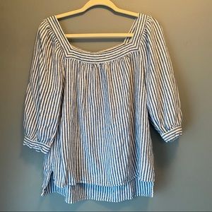 Universal Thread Striped Linen Blouse L